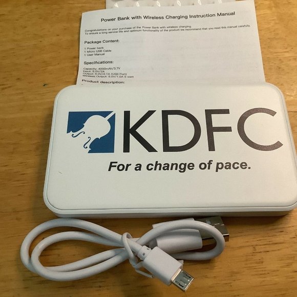 Power Bank 4000mAh Wireless Battery Pack Radio Station Contributor Gift Unused - Picture 4 of 6